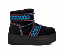 UGG WOMEN  MINI BRAID PLAT BLACK