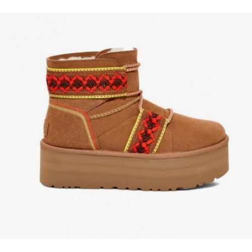 UGG WOMEN  MINI BRAID PLAT CHESTNUT