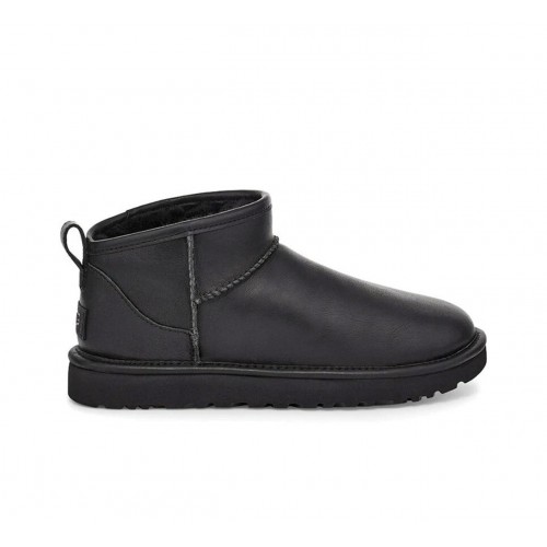 Ugg Women's  Ultra Mini Black Leanther