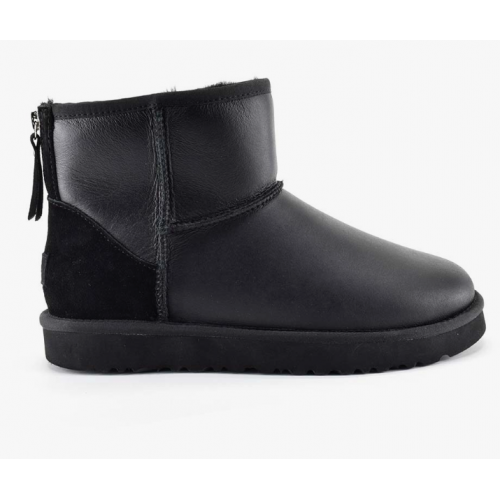 Ugg Mens Classic Mini  Zip Metallic Black