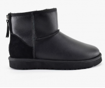 Ugg Mens Classic Mini  Zip Metallic Black