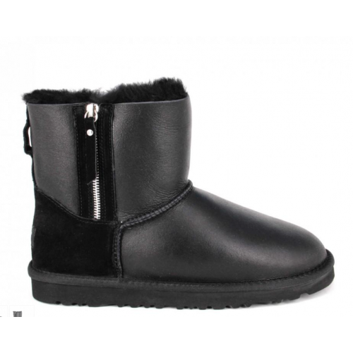 Ugg Mens Classic Mini Double Zip Metallic Black