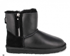 Ugg Mens Classic Mini Double Zip Metallic Black