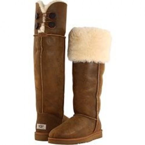 Ugg  Over The Knee Bailey  Button 2  Chestnut Bomber